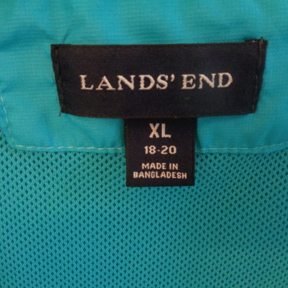 Lands End Windbreaker Jacket Lightweight Two Tone Full Front Zip - Picture 6 of 10